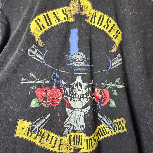 Guns N Roses Appetite For Destruction Short Sleeve Acid Wash T-Shirt Size Large - Picture 3 of 12
